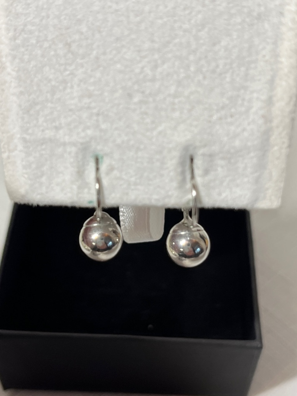 Concepts Silver Ball Drop Earrings, lever-back Surgical Steel. Classic